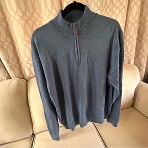 Piattelli Barneys New York Mens Merino Wool Cashmere 1/4 Zip Sweater, XXL